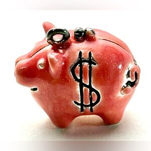 Piggy bank Silver 925 Charm- Opens with a surprise!